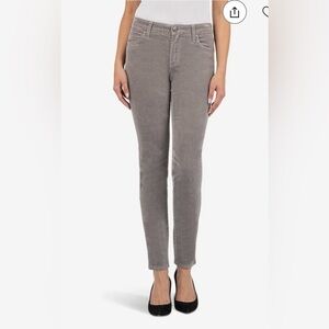 Kut from the Kloth Women”s DIANA SKINNY Taupe High - Rise Courduroy Pants Size 6